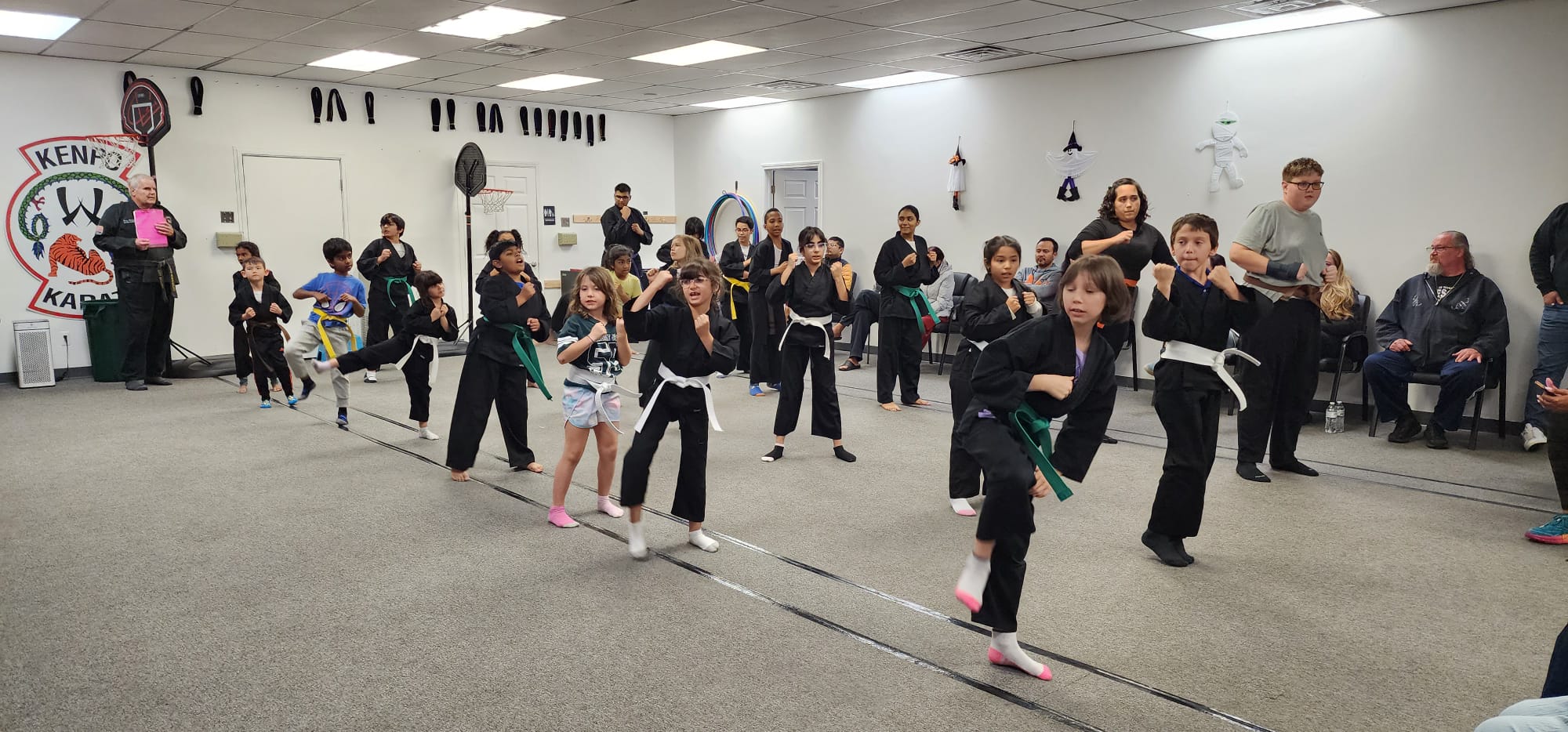 Students training together in a Karate class